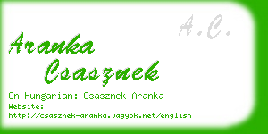 aranka csasznek business card